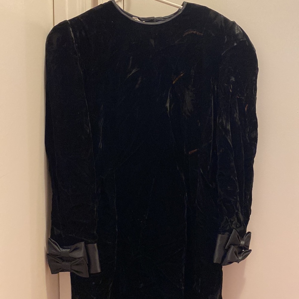 Vintage Black Velvet Cocktail Dress
